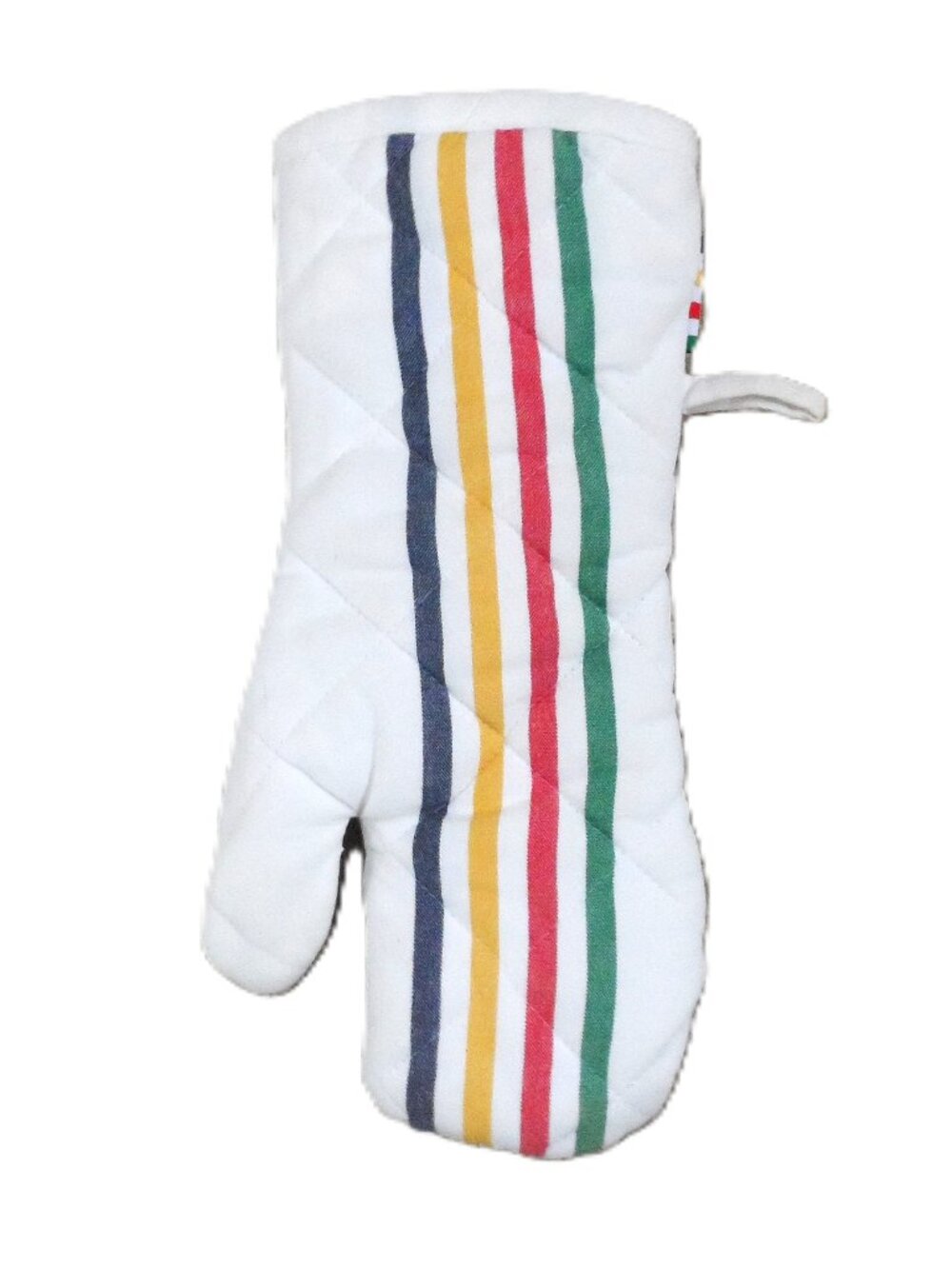 Hudson's Bay Company oven mitt features the brand's signature